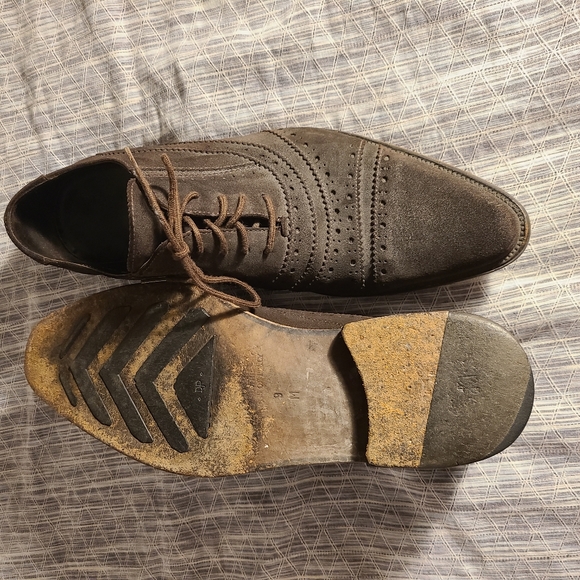 Vintage DJP Donald Pliner Brown Suede Shoes Size 9 - Picture 2 of 3
